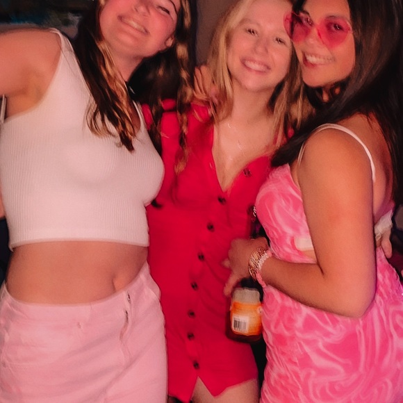 Collared Pink dress buttons all the way down size small - Picture 2 of 5